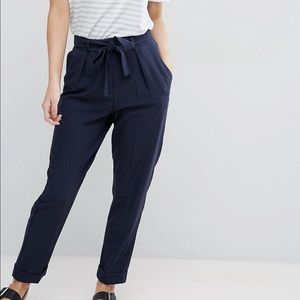Asos PETITE peg pants with tie